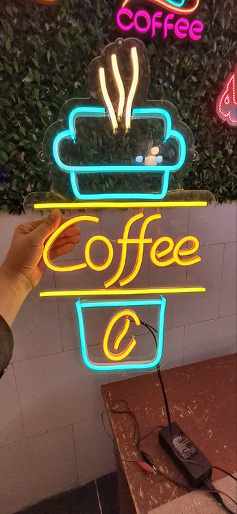 تابلو ال ای دی نئون قهوه کافه کافی شاپ نئون تابلو قهوه