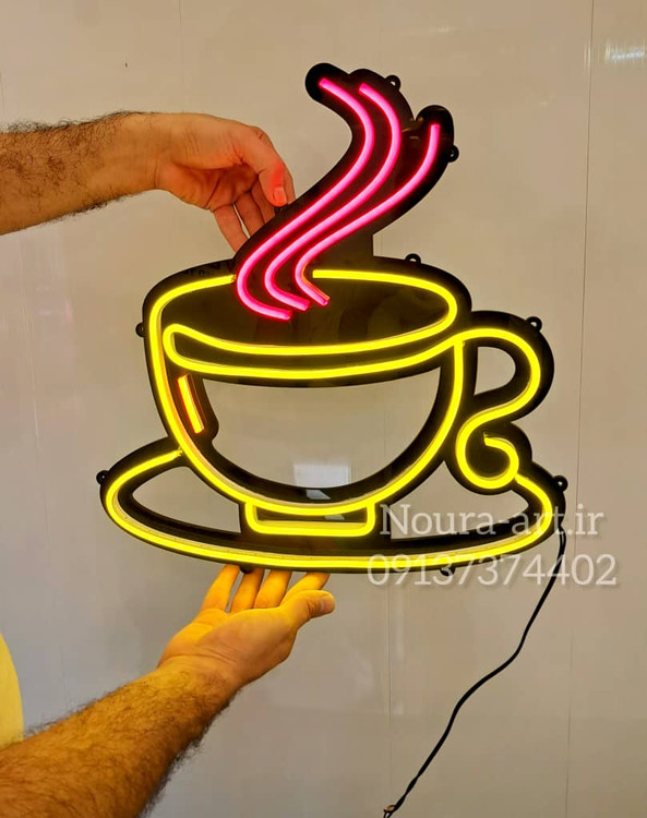 تابلو قهوه کافه کافی شاپ نئون تابلو قهوه تابلو قهوه تابلو نئون قهوه کافه کافی شاپ فنجان لایت باکس اروپایی تابلو ال ای دی اقساطی