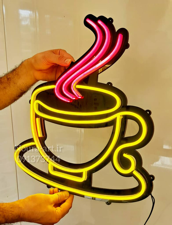 تابلو قهوه کافه کافی شاپ نئون تابلو قهوهتابلو قهوه تابلو نئون قهوه کافه کافی شاپ فنجان لایت باکس اروپایی تابلو ال ای دی اقساطی