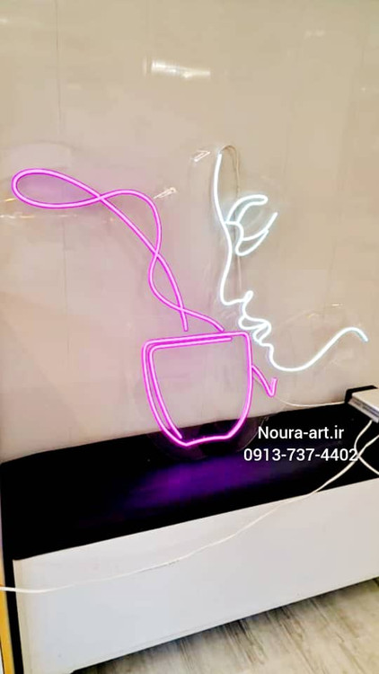 تابلو قهوه تابلو نئون قهوه کافه کافی شاپ فنجان لایت باکس اروپایی تابلو ال ای دی اقساطی