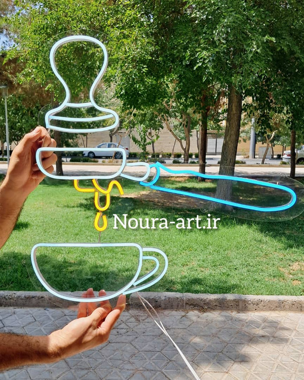 تابلو قهوه تابلو نئون قهوه کافه کافی شاپ فنجان لایت باکس اروپایی تابلو ال ای دی اقساطی