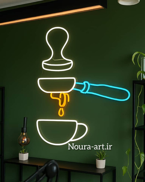 تابلو قهوه تابلو نئون قهوه کافه کافی شاپ فنجان لایت باکس اروپایی تابلو ال ای دی اقساطی