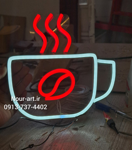 تابلو قهوه تابلو نئون طرح قهوه فنجان کافی کافه رستورا