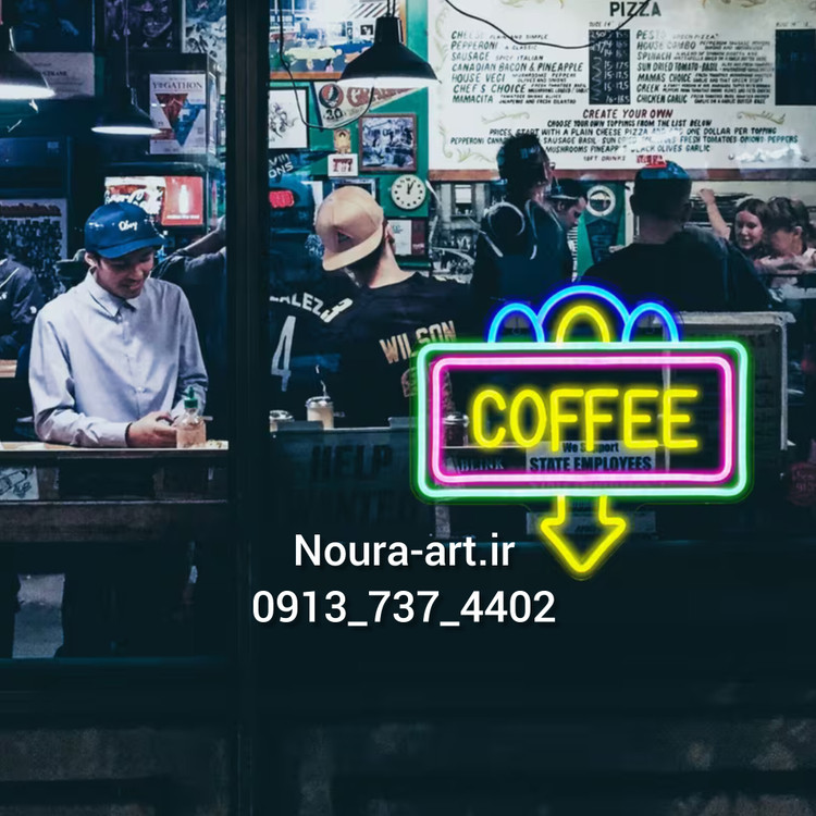 تابلو نئون طرح قهوه کافی فلش بدون آدابتور اقساطی ترب پی اسنپ پی