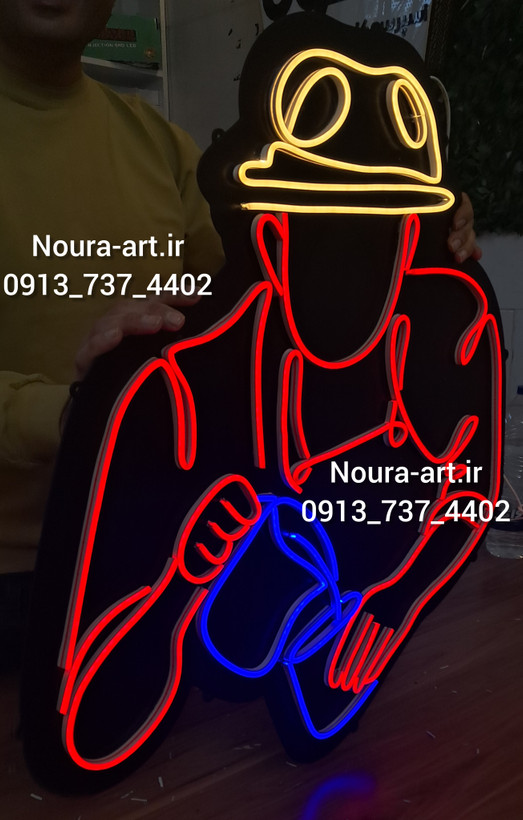 تابلو نئون طرح قهوه باریستا کافه چی فنجان کافه کافی شاپ اقساطی بدون آدابتور