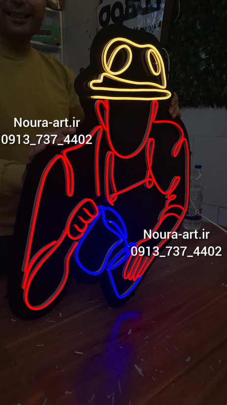 تابلو نئون طرح قهوه باریستا کافه چی فنجان کافه کافی شاپ اقساطی بدون آدابتور