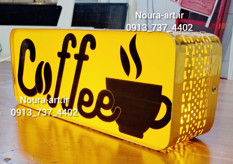 تابلو نئون طرح لایت باکس فنجان coffee قهوه فنجان کافی کافه