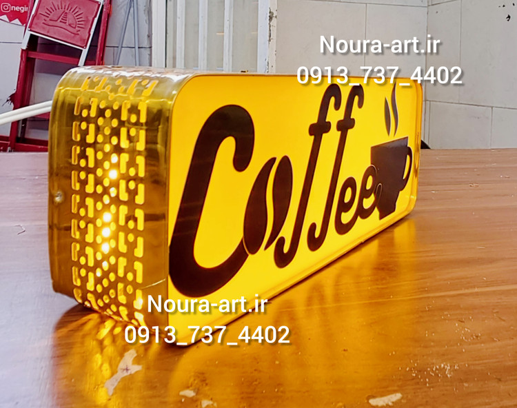 تابلو نئون طرح لایت باکس فنجان coffee قهوه فنجان کافی کافه