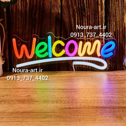 تابلو نئون طرح open باز است خوش آمدید ورود اقساطی