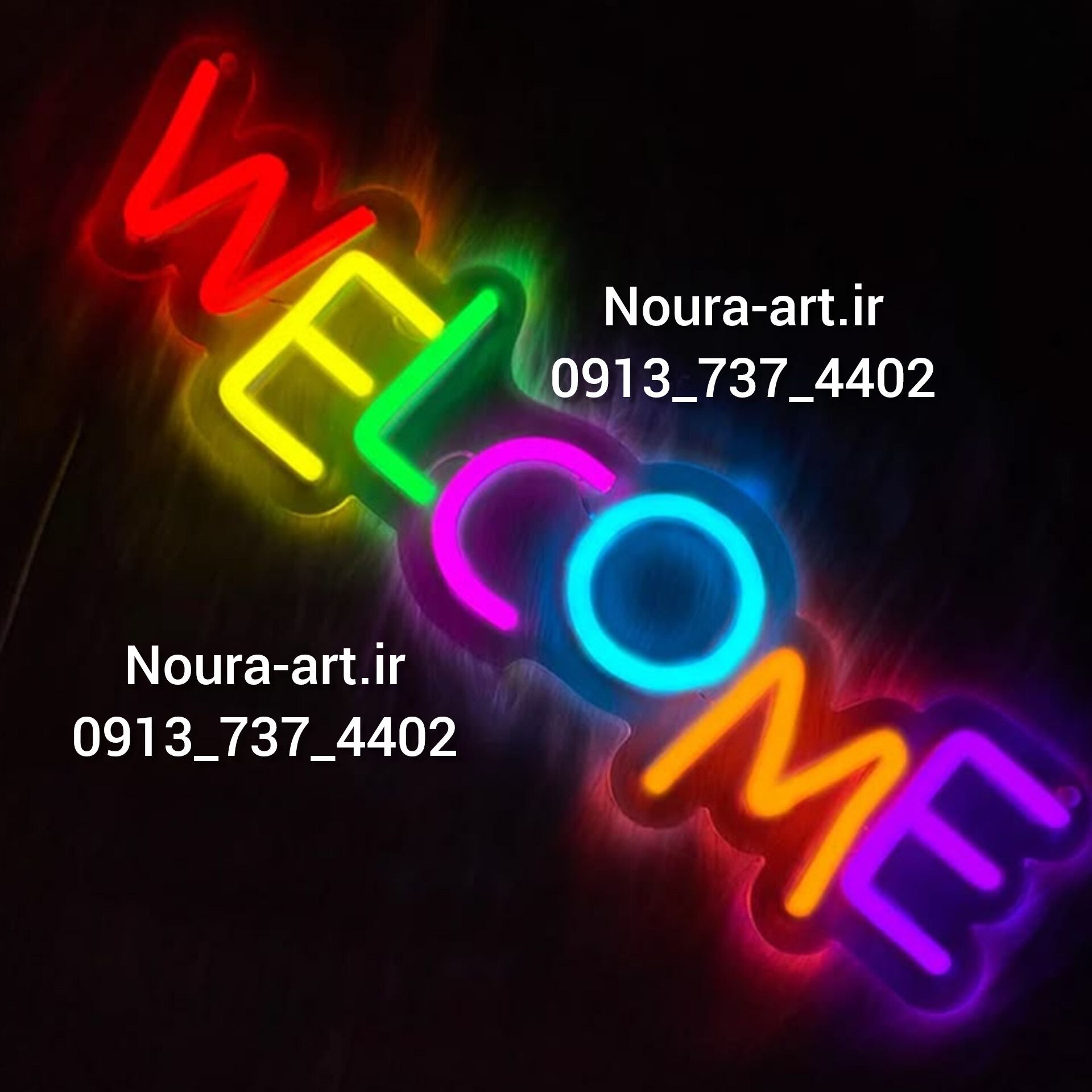 تابلو نئون طرح open باز است خوش آمدید ورود اقساطی