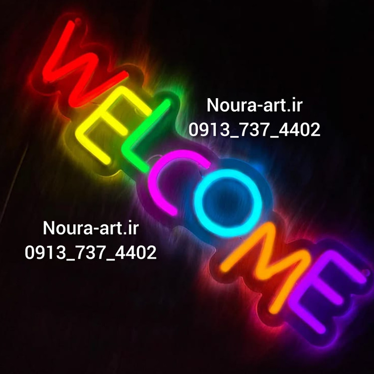 تابلو نئون طرح open باز است خوش آمدید ورود اقساطی