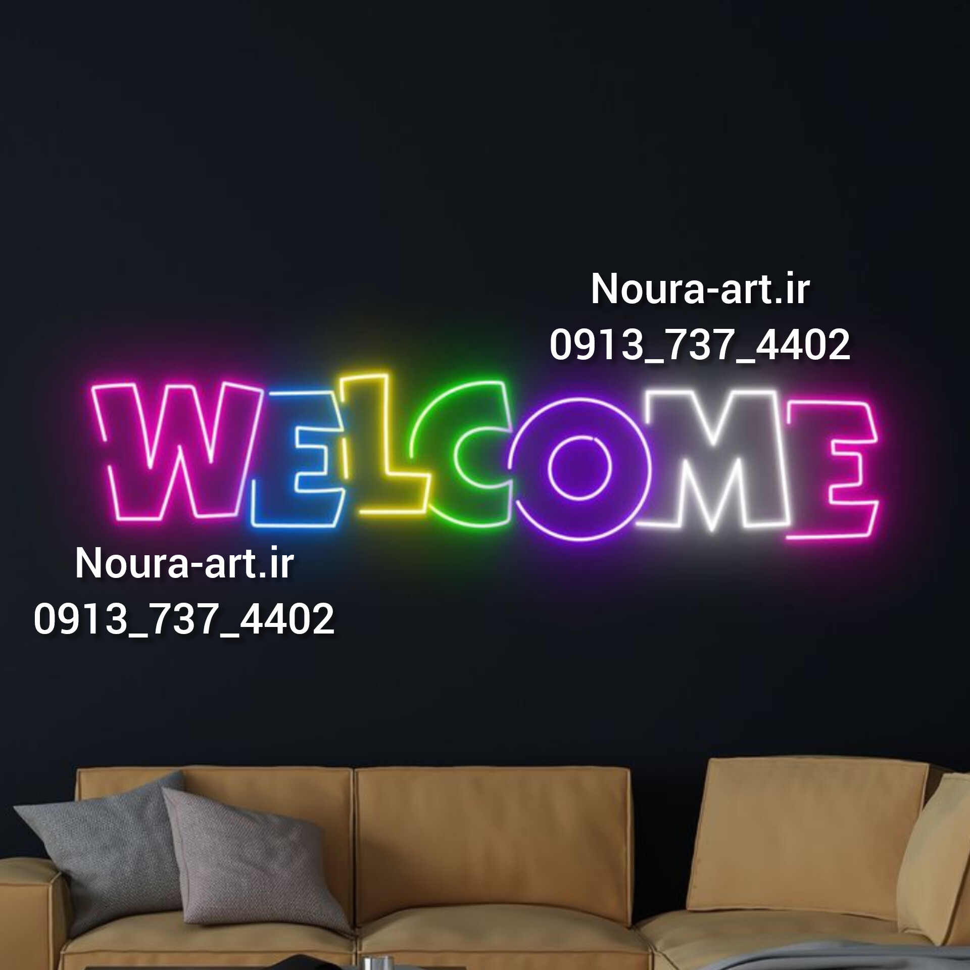 تابلو نئون طرح open باز است خوش آمدید ورود اقساطی